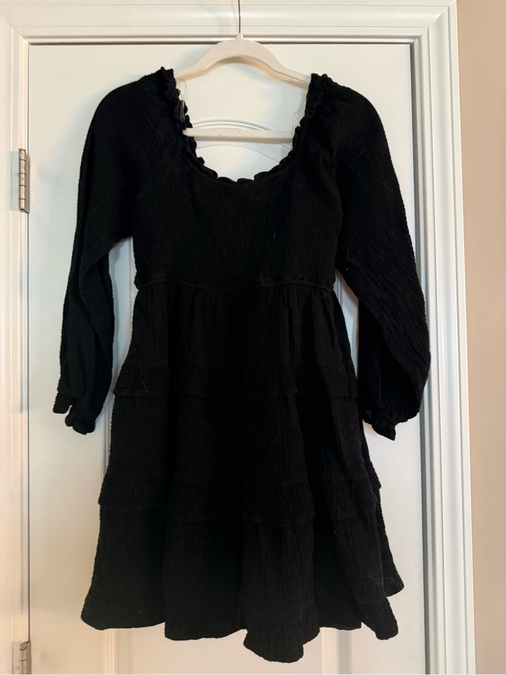 Black Ruffled Tiered Dress